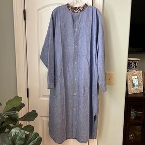 TANGO by Max Raab long chambray shirt dress size XL made in USA